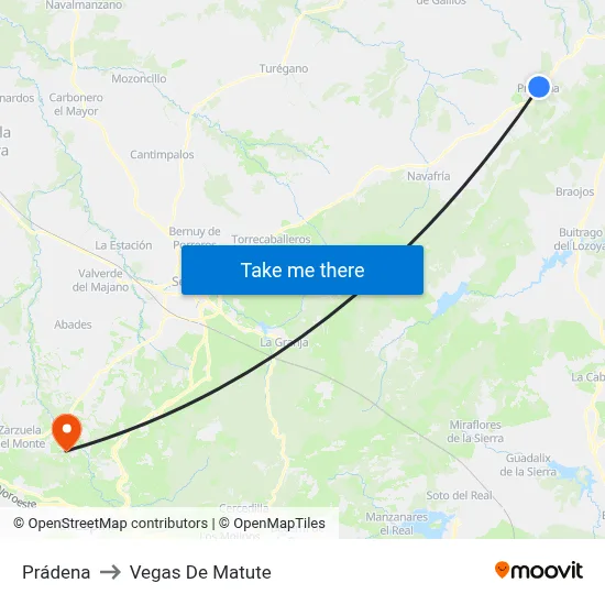 Prádena to Vegas De Matute map