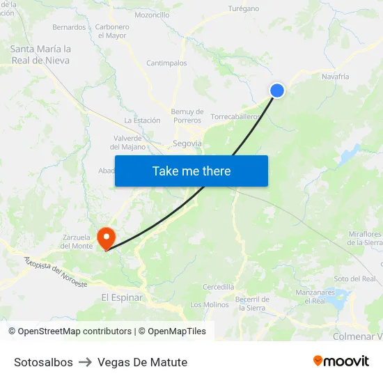 Sotosalbos to Vegas De Matute map
