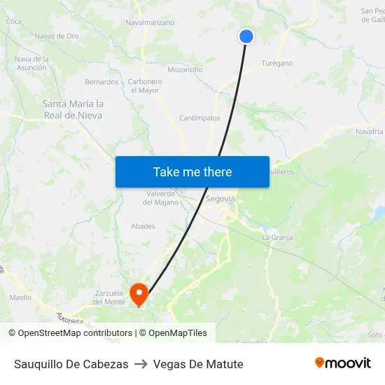 Sauquillo De Cabezas to Vegas De Matute map