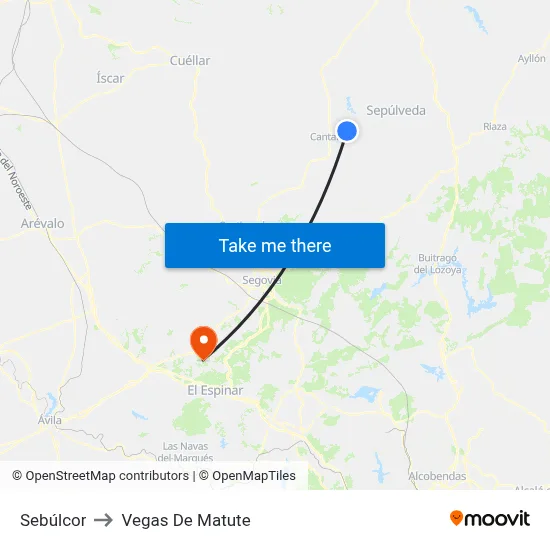 Sebúlcor to Vegas De Matute map