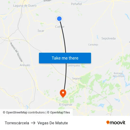 Torrescárcela to Vegas De Matute map
