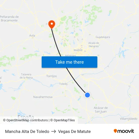 Mancha Alta De Toledo to Vegas De Matute map