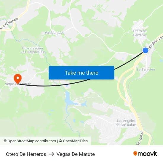 Otero De Herreros to Vegas De Matute map