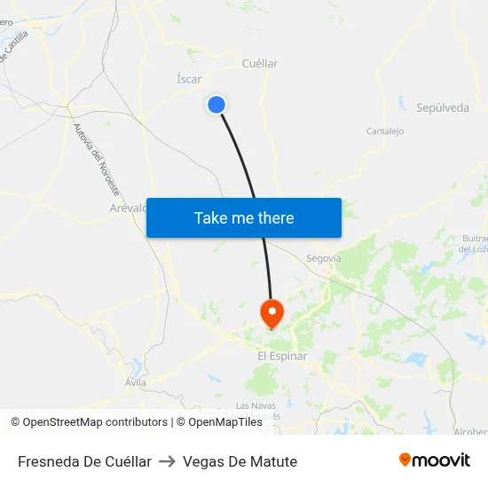 Fresneda De Cuéllar to Vegas De Matute map