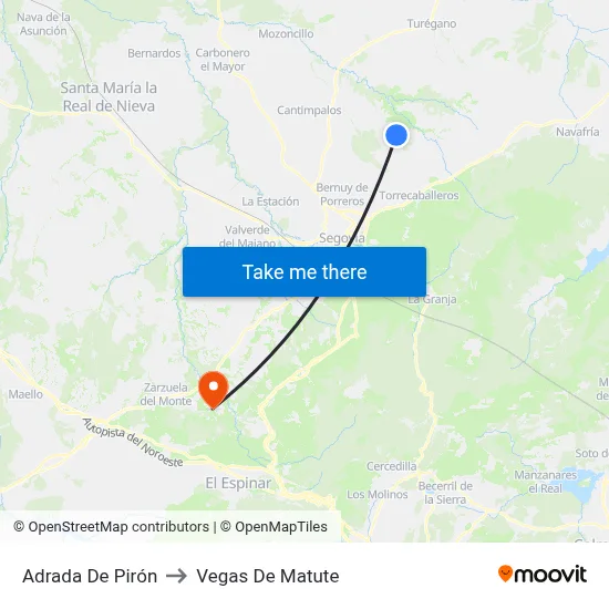 Adrada De Pirón to Vegas De Matute map