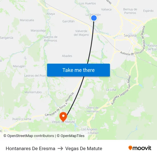 Hontanares De Eresma to Vegas De Matute map
