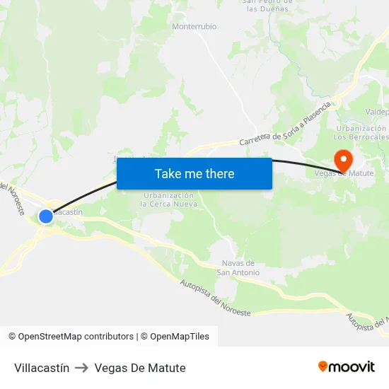 Villacastín to Vegas De Matute map