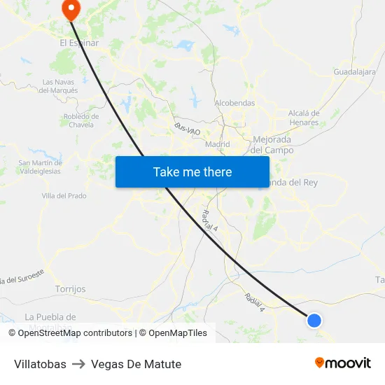 Villatobas to Vegas De Matute map