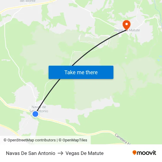 Navas De San Antonio to Vegas De Matute map
