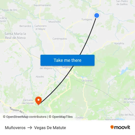 Muñoveros to Vegas De Matute map