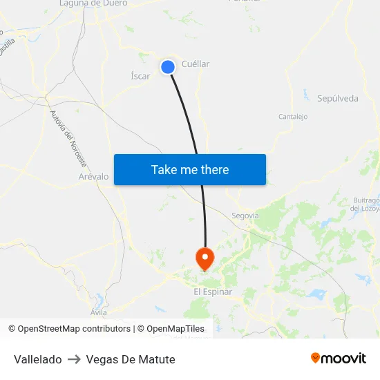Vallelado to Vegas De Matute map