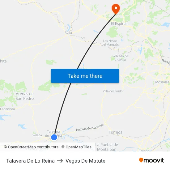 Talavera De La Reina to Vegas De Matute map