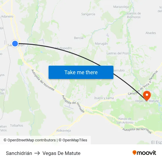 Sanchidrián to Vegas De Matute map