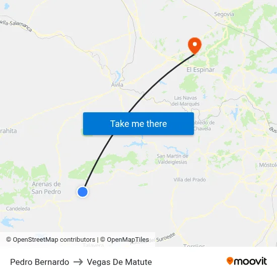 Pedro Bernardo to Vegas De Matute map