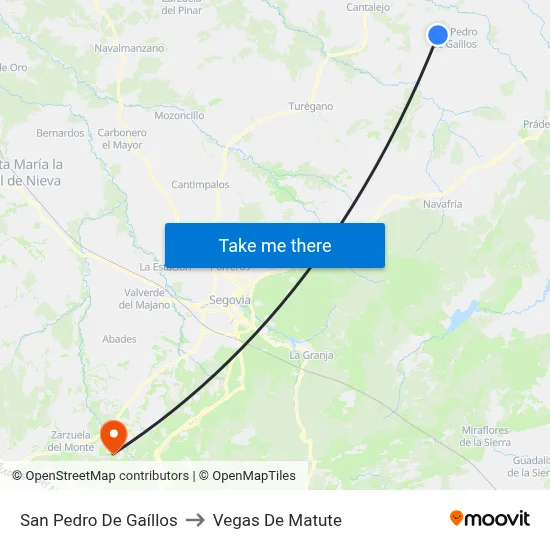 San Pedro De Gaíllos to Vegas De Matute map