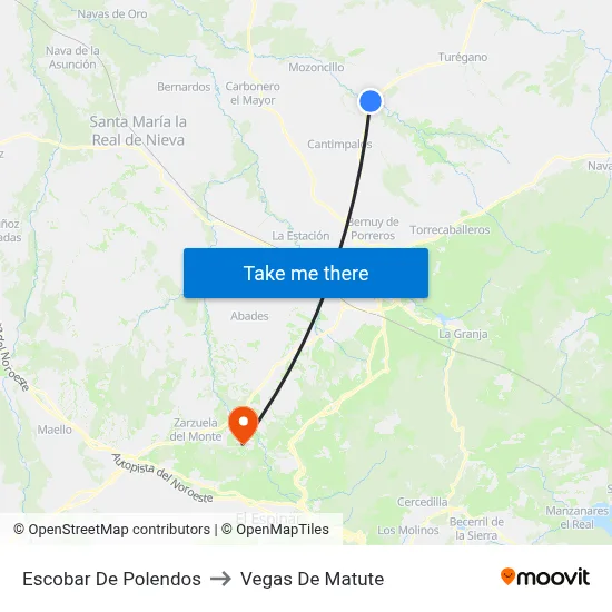 Escobar De Polendos to Vegas De Matute map