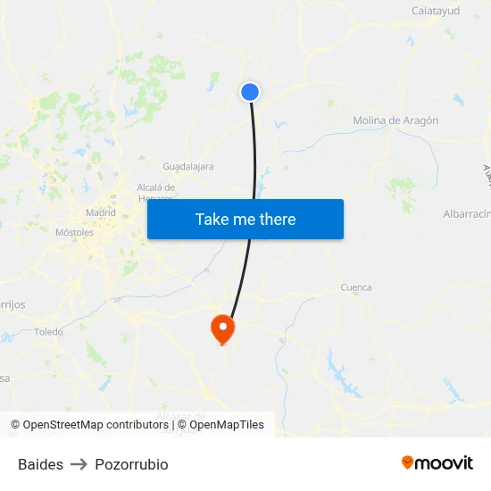 Baides to Pozorrubio map