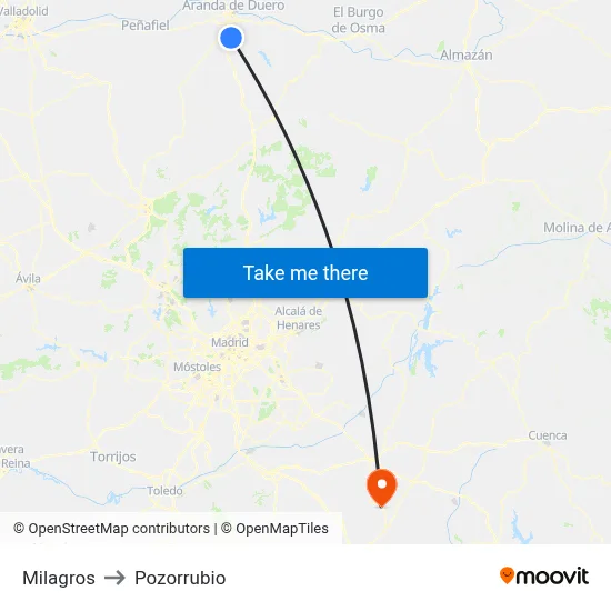 Milagros to Pozorrubio map