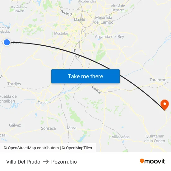 Villa Del Prado to Pozorrubio map