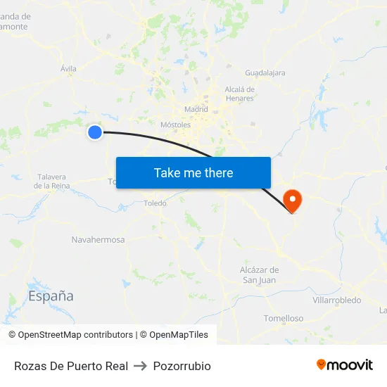 Rozas De Puerto Real to Pozorrubio map