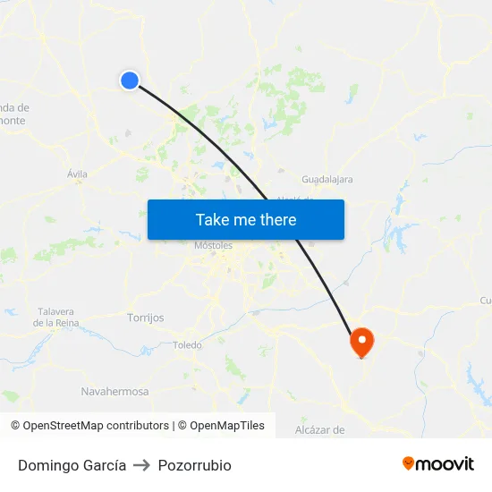 Domingo García to Pozorrubio map
