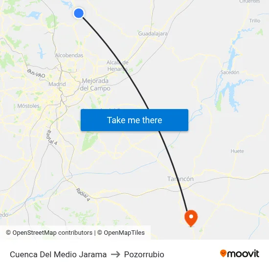 Cuenca Del Medio Jarama to Pozorrubio map