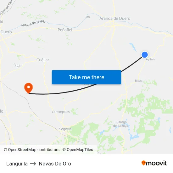 Languilla to Navas De Oro map