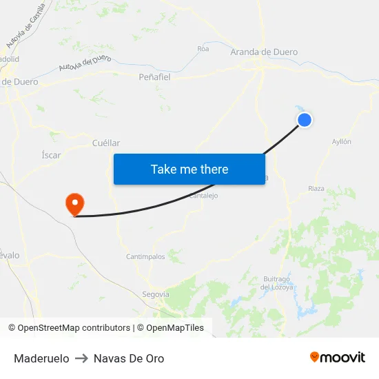Maderuelo to Navas De Oro map