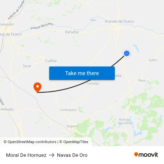 Moral De Hornuez to Navas De Oro map