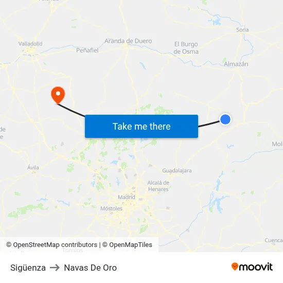 Sigüenza to Navas De Oro map