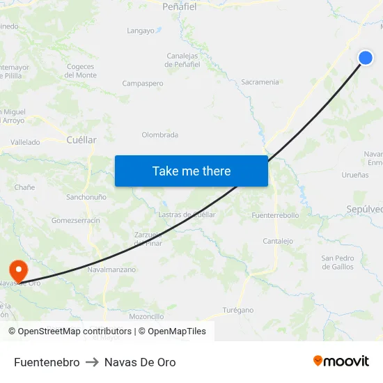 Fuentenebro to Navas De Oro map