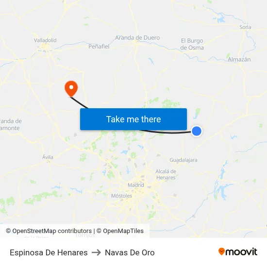 Espinosa De Henares to Navas De Oro map
