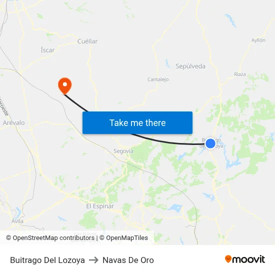 Buitrago Del Lozoya to Navas De Oro map