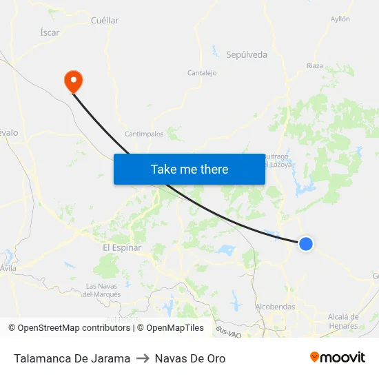 Talamanca De Jarama to Navas De Oro map