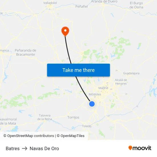 Batres to Navas De Oro map