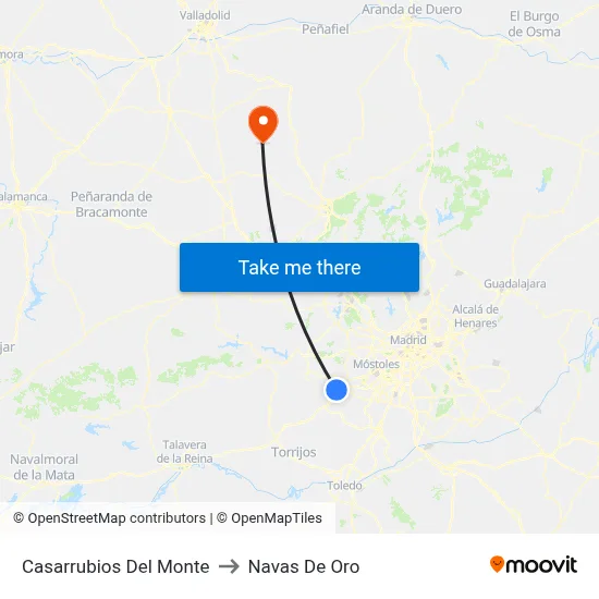Casarrubios Del Monte to Navas De Oro map