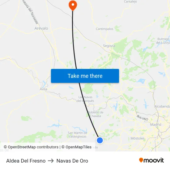 Aldea Del Fresno to Navas De Oro map
