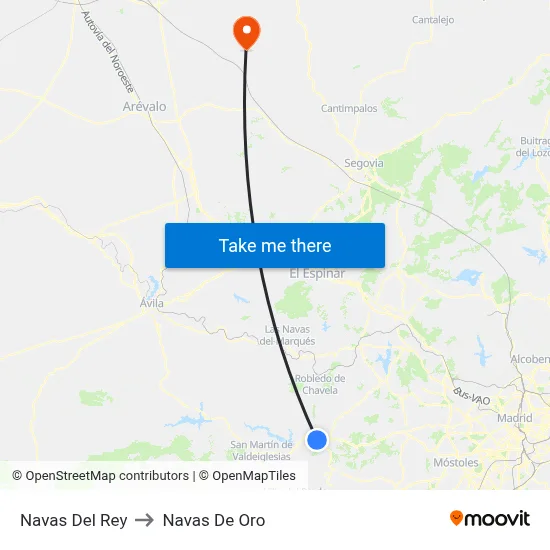 Navas Del Rey to Navas De Oro map