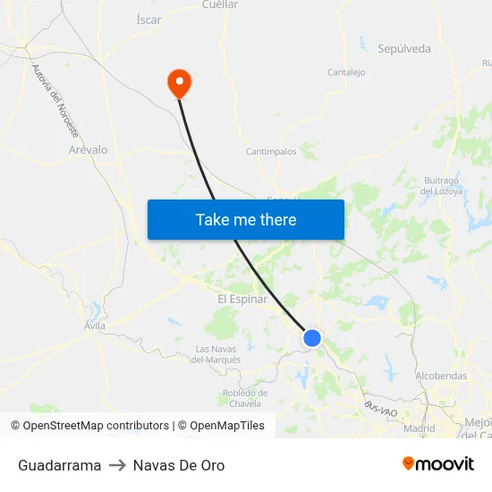 Guadarrama to Navas De Oro map