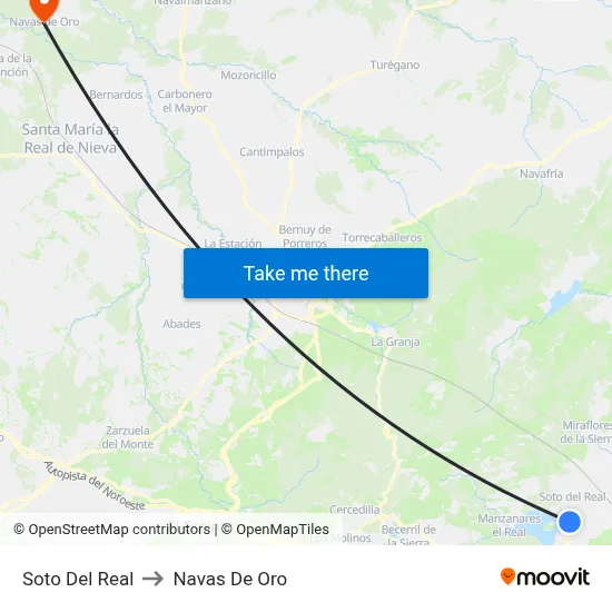 Soto Del Real to Navas De Oro map