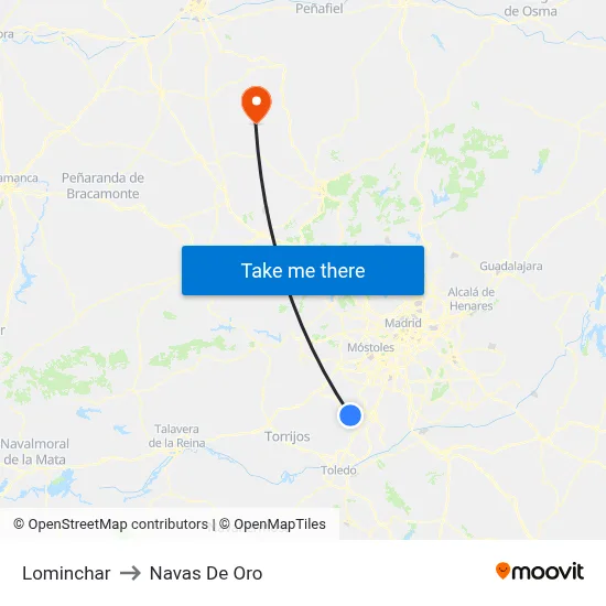 Lominchar to Navas De Oro map