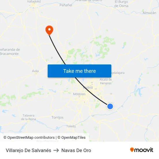 Villarejo De Salvanés to Navas De Oro map