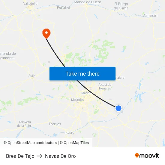 Brea De Tajo to Navas De Oro map