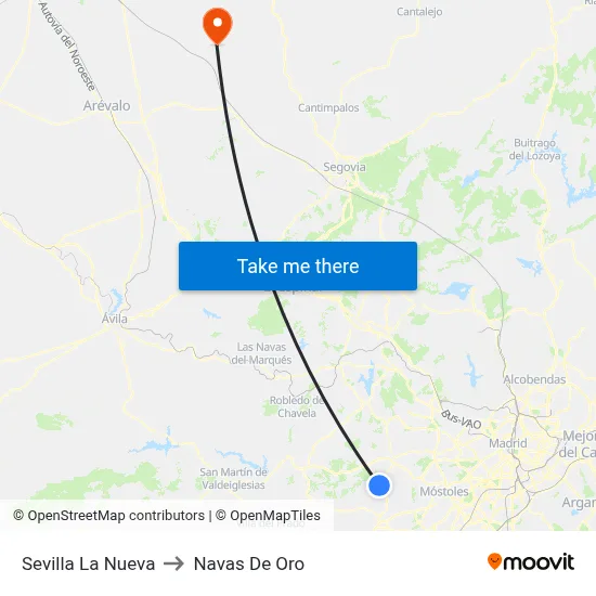 Sevilla La Nueva to Navas De Oro map