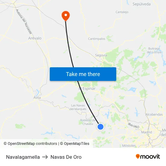 Navalagamella to Navas De Oro map