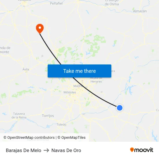 Barajas De Melo to Navas De Oro map