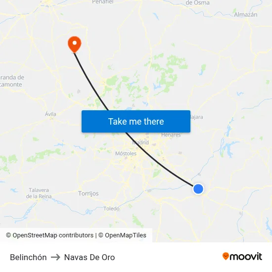 Belinchón to Navas De Oro map