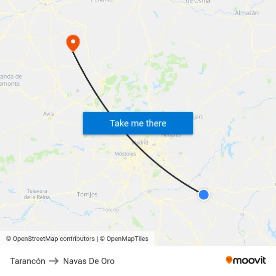 Tarancón to Navas De Oro map