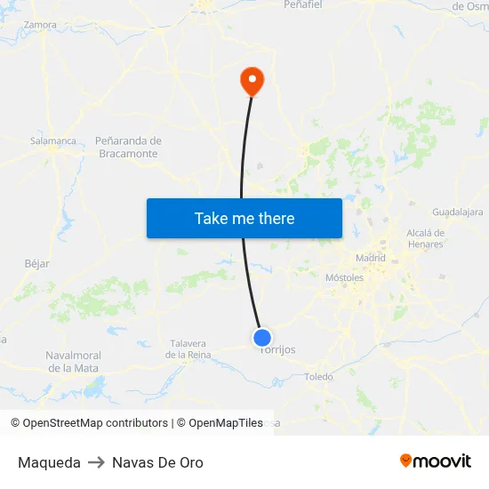 Maqueda to Navas De Oro map
