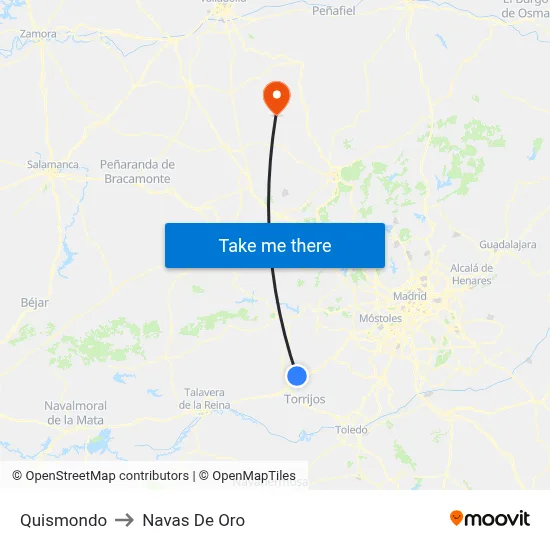 Quismondo to Navas De Oro map
